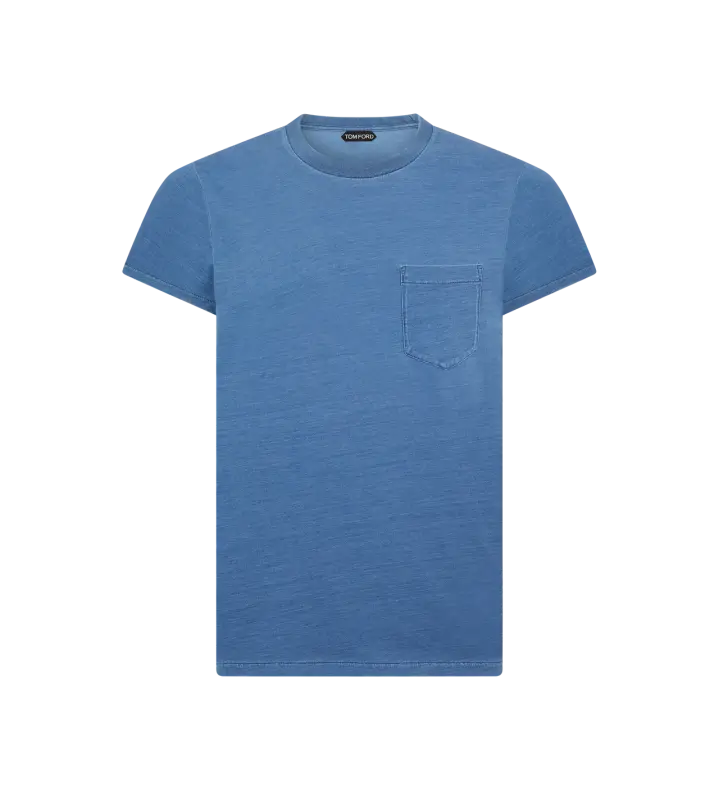 INDIGO DYE CREW NECK T-SHIRT DENIM BLUE online